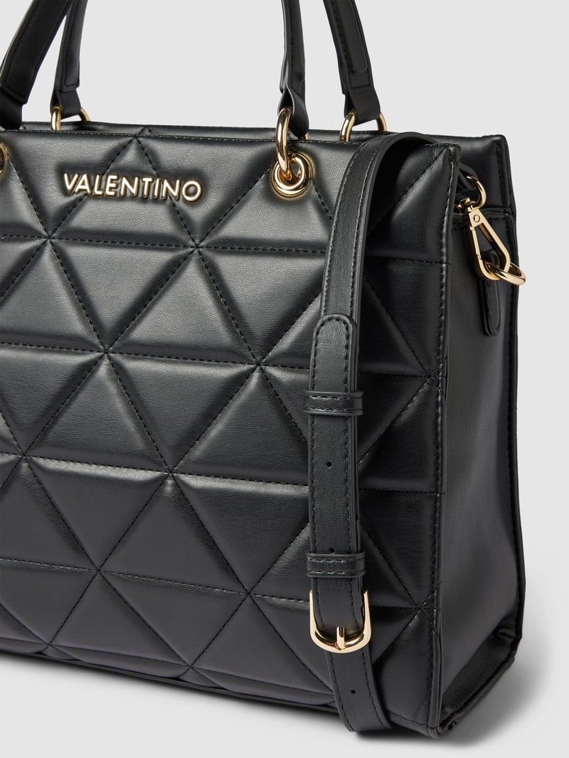 Handtasche mit Steppnähten Modell 'CARNABY' in black