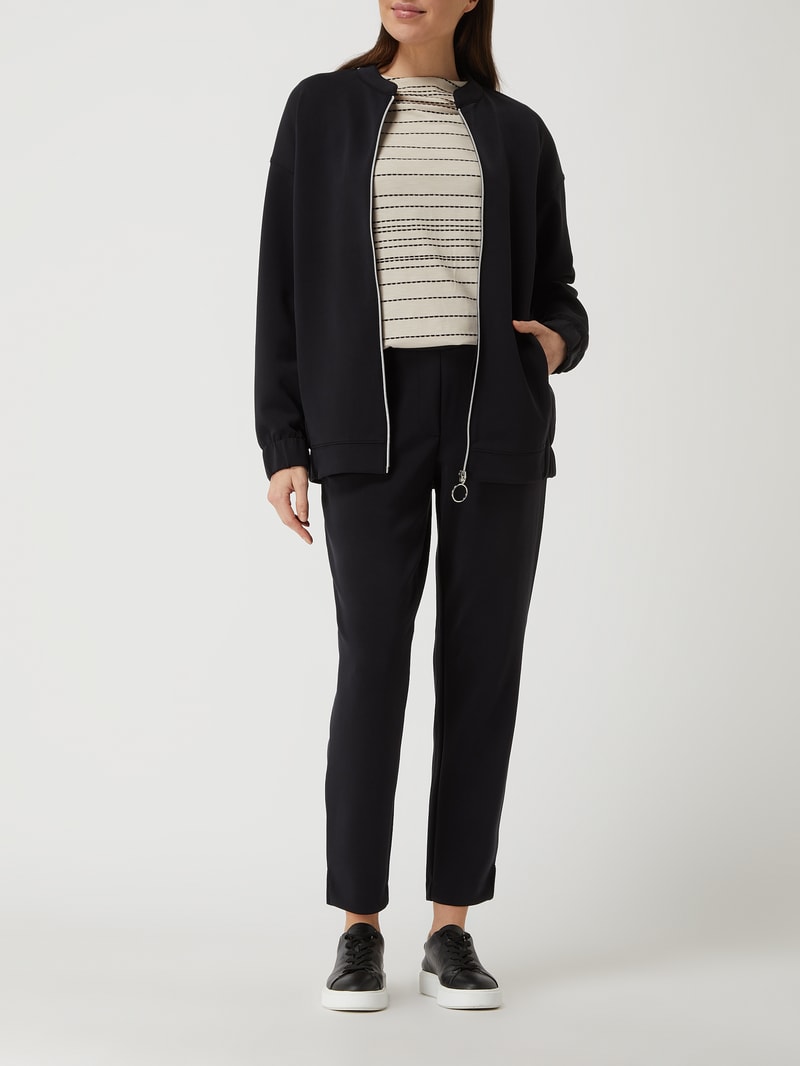 Sweatjacke aus Modalmischung in marineblau