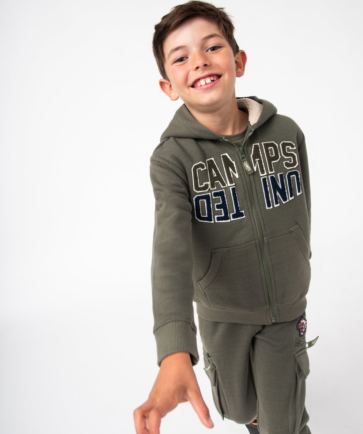 Sweat Garçon zippé à doublure chaude et imprimé bouclett... marine | GEMO