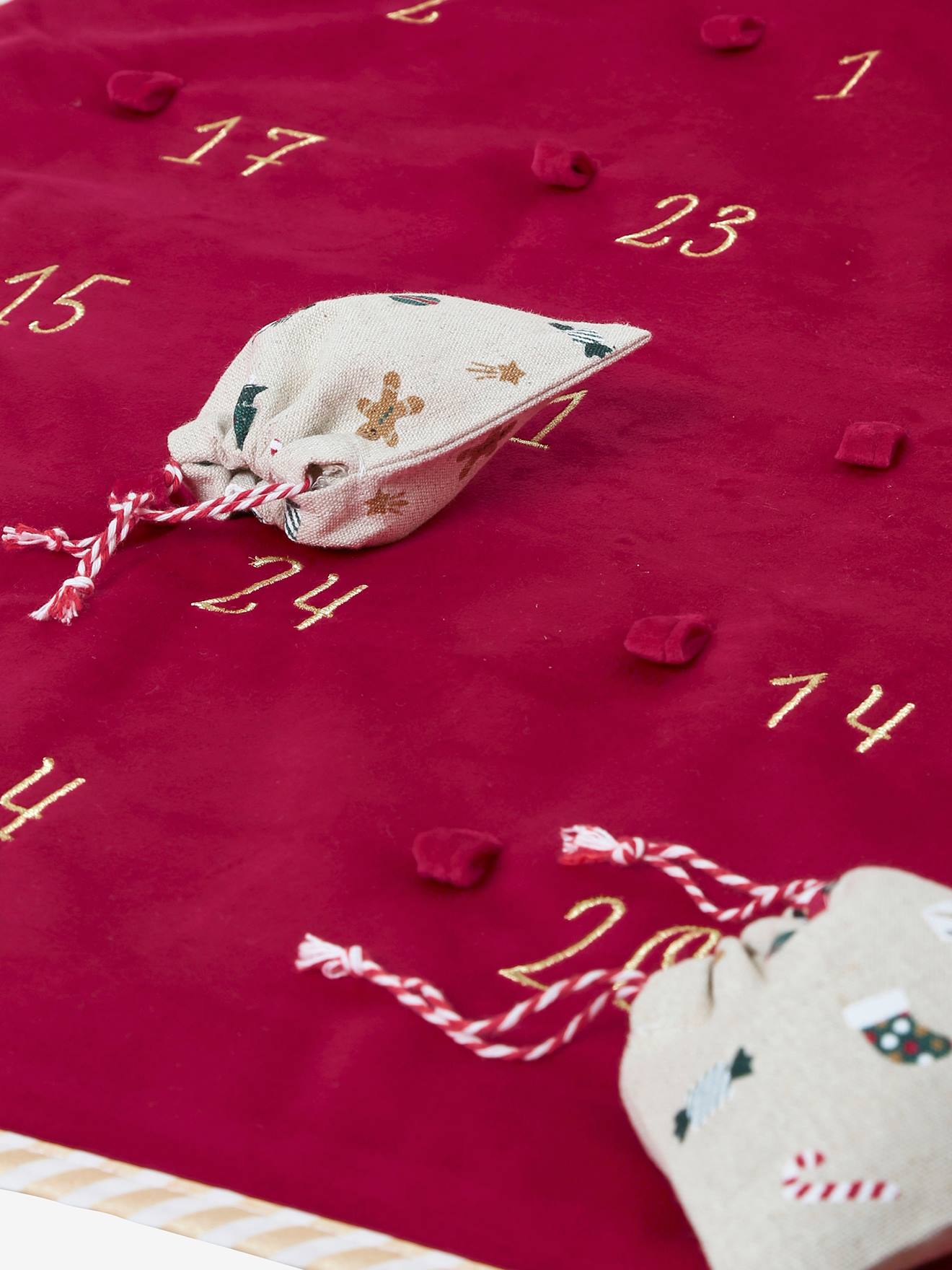 24 pochons pour calendrier de l'Avent beige / multicolore