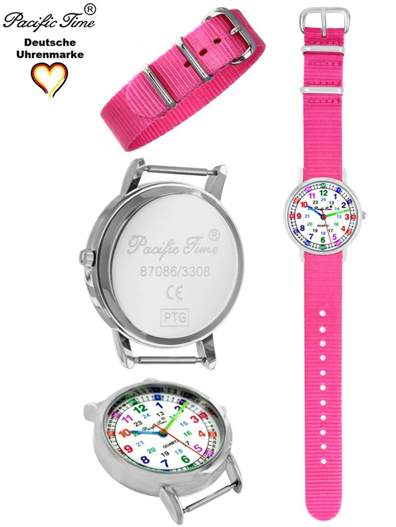 Pacific Time Quarzuhr Kinder Armbanduhr Lernuhr nachhaltiges Wechselarmband, Mix und Match Design - Gratis Versand