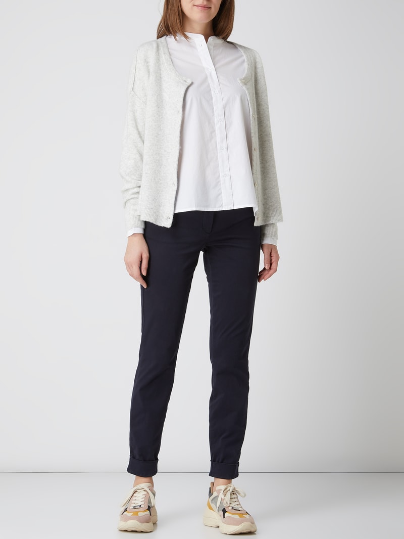 Skinny Fit Jeans mit Umschlag in marineblau