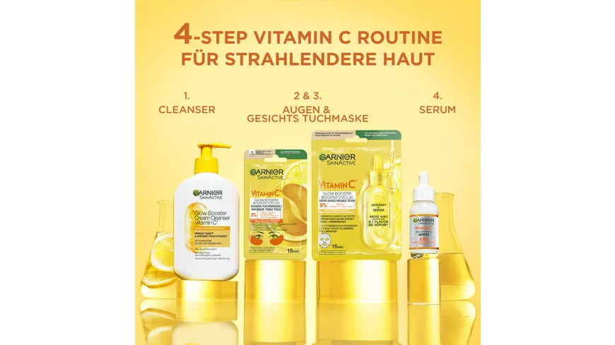 Garnier SkinActive Vitamin C Glow Booster Augen-Tuchmaske