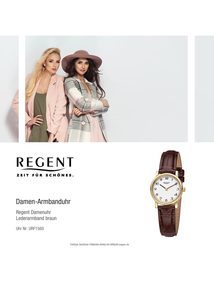 Regent Analog-Armbanduhr Regent Lederarmband braun klein (ca. 26,5mm) günstig kaufen onesize