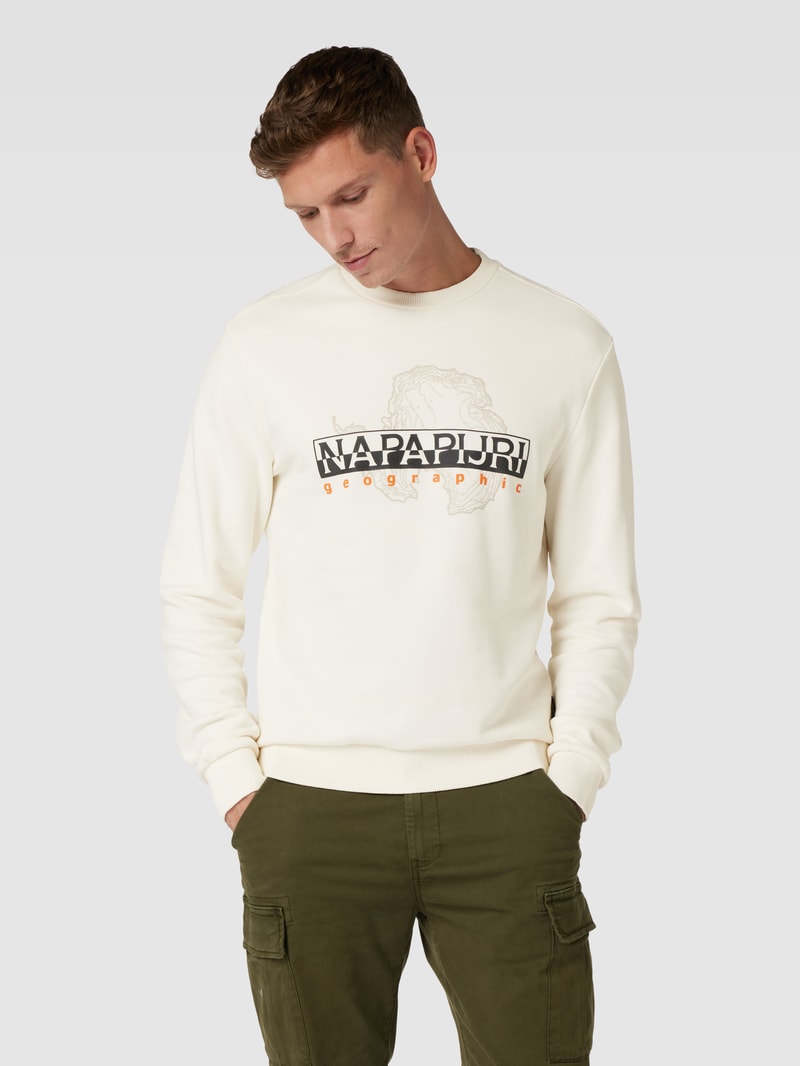 Sweatshirt mit Label-Print in offwhite