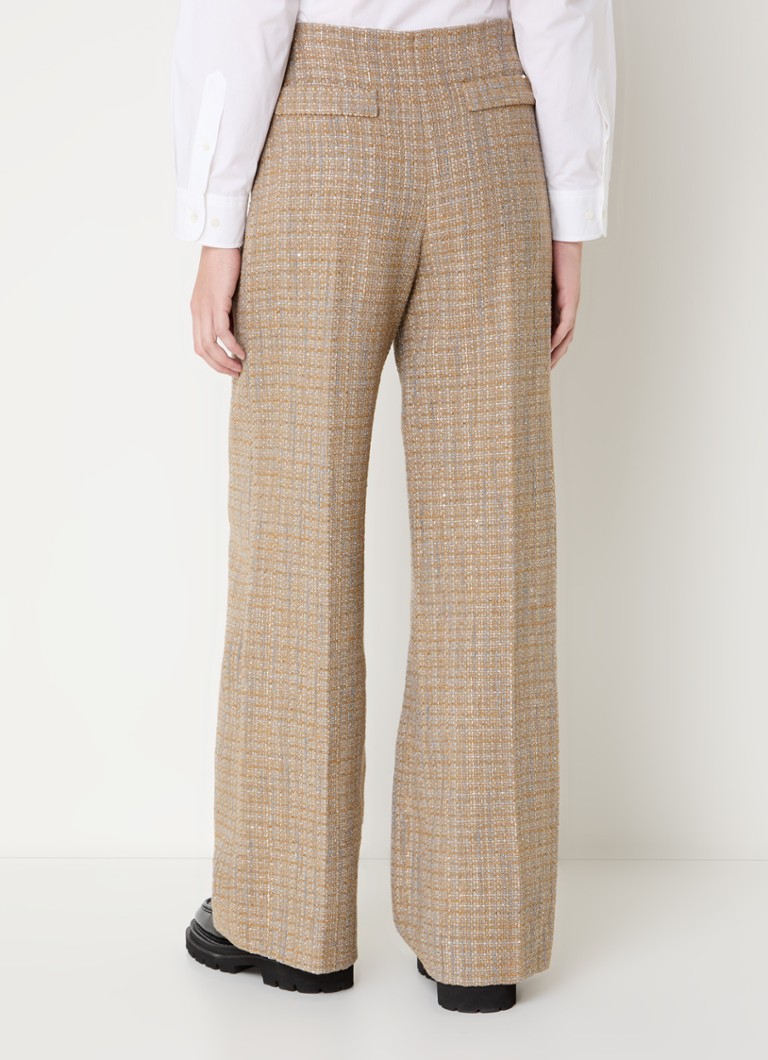 Sandro High waist wide fit trousers with tweed look
