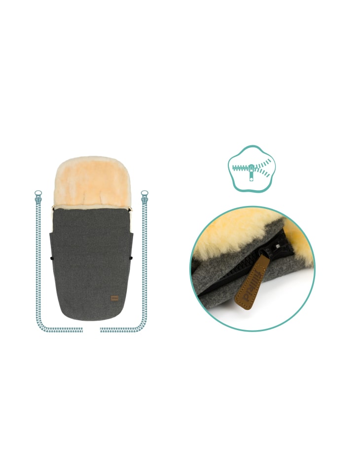 fillikid Echtfell-Winterfußsack Bernina Wool Exklusiv in Grau günstig kaufen onesize
