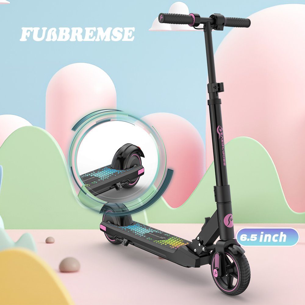 Evercross mini scooter, electric scooter for children aged 6-16 years, max 15 km/h, electric kick scooter, LED