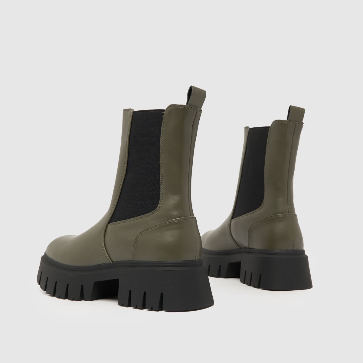 Schuh Amsterdam – Khakifärgade grova chelsea-stövlar