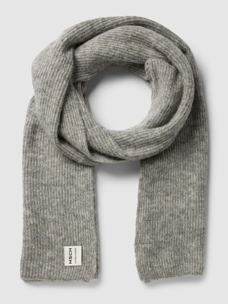 Schal mit Label-Print Modell 'Hope' in hellgrau