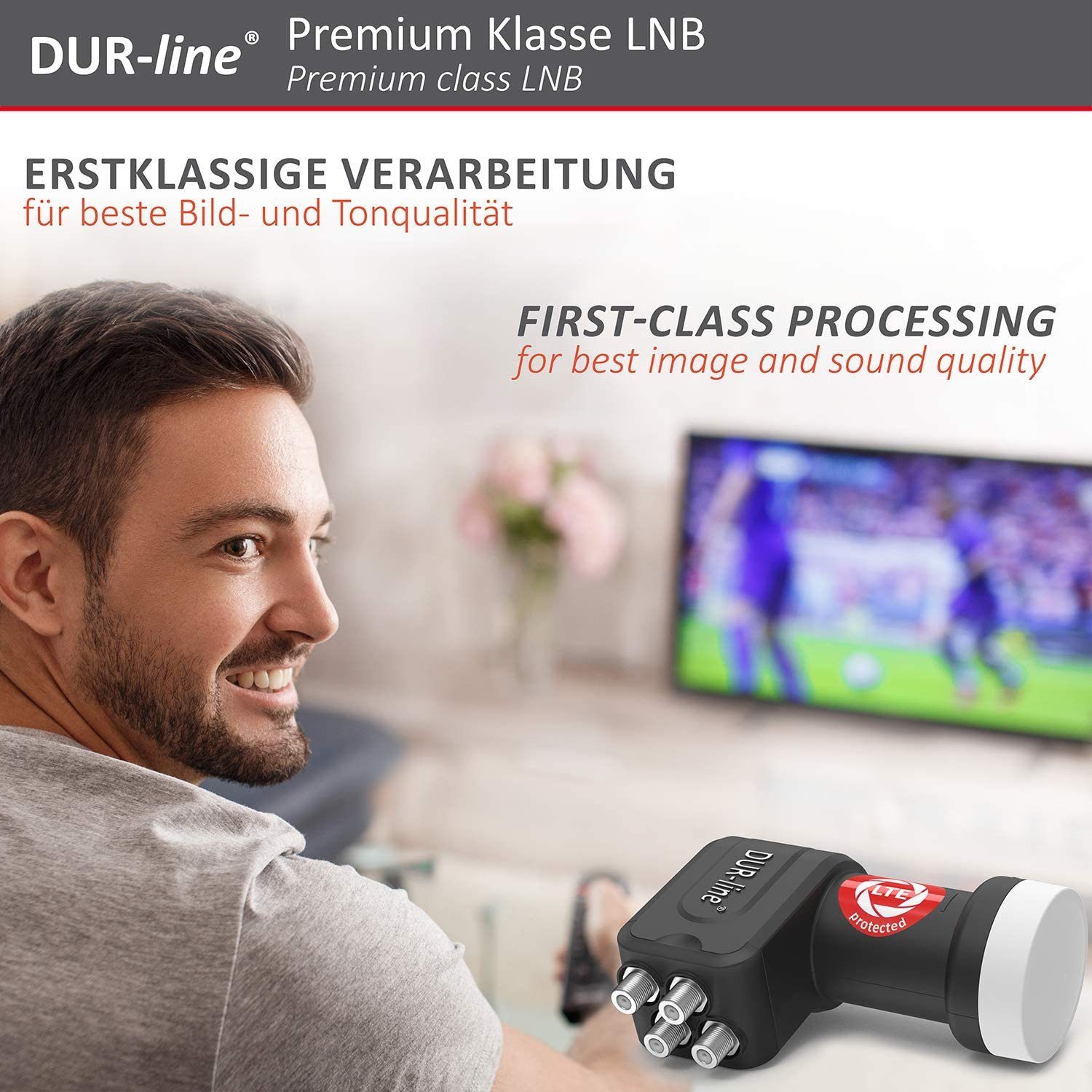 DUR-line DUR-line +Ultra Quad LNB - 4 Teilnehmer schwarz - mit LTE-Filter [ Universal-Quad-LNB