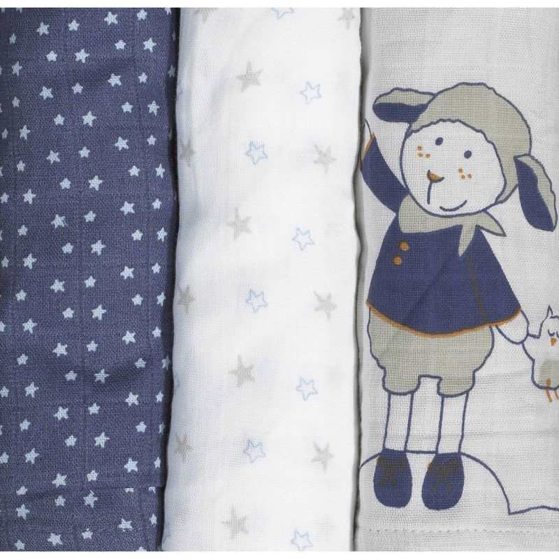 Lot de 3 langes coton bio Merlin