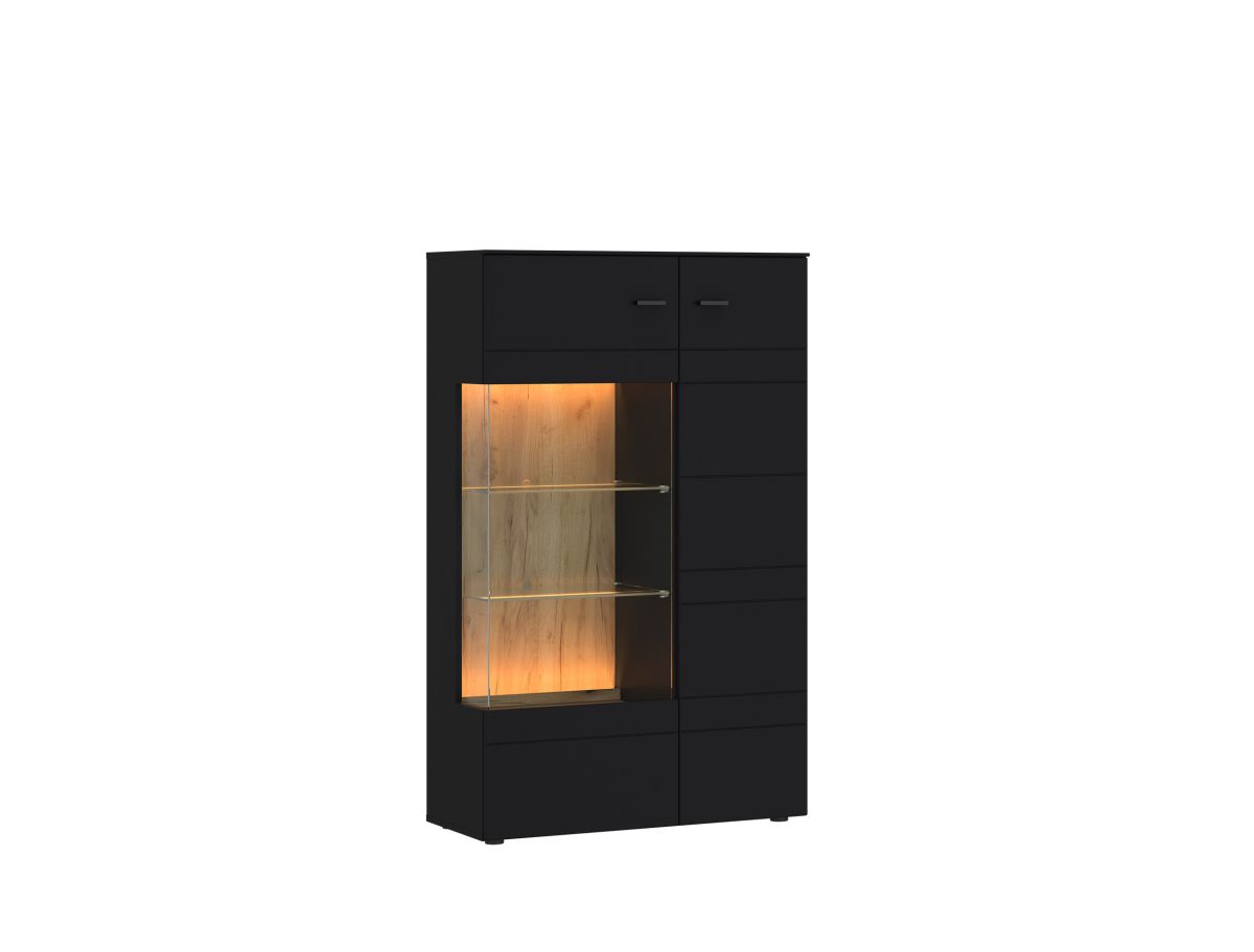 Vitrine Jacky Schwarz Glas li. 85 x 141 cm