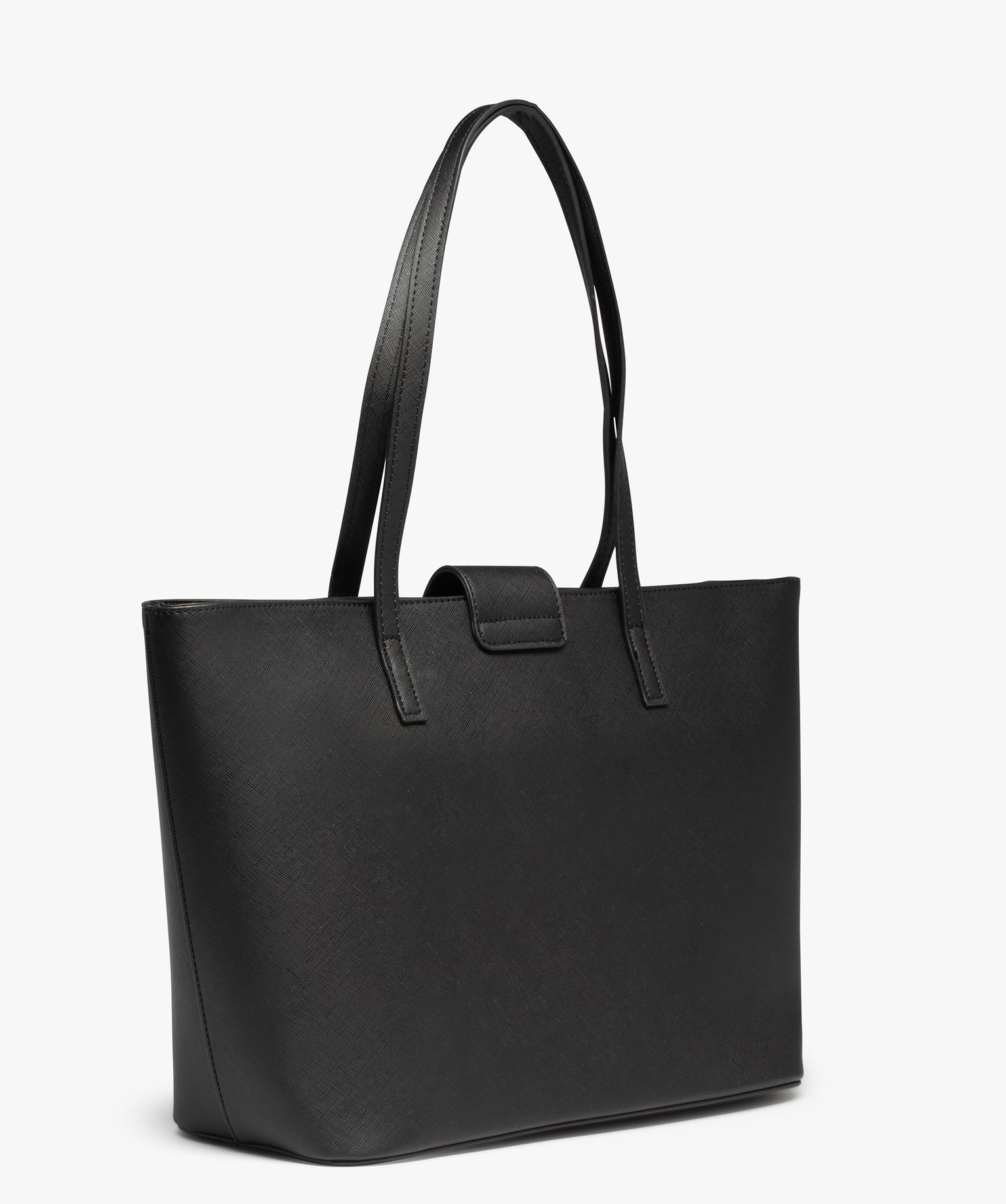 Sac cabas rigide en matière texturée femme noir | GEMO
