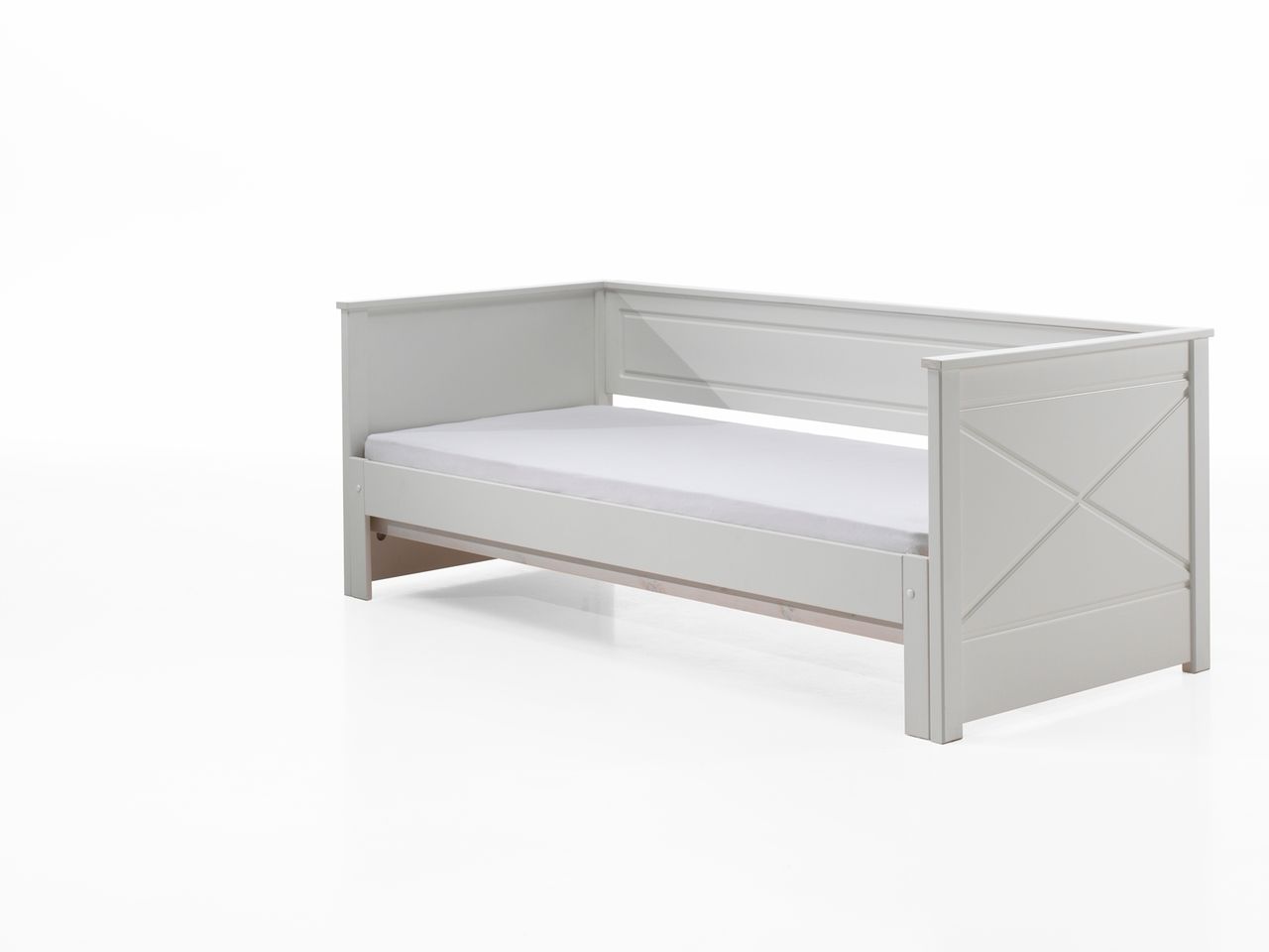 VIPACK Kojenbett mit Auszug, Liegefläche von 90 x 200 auf 180 x 200 erweiterbar, Kiefer mit MDF weiß lackiert