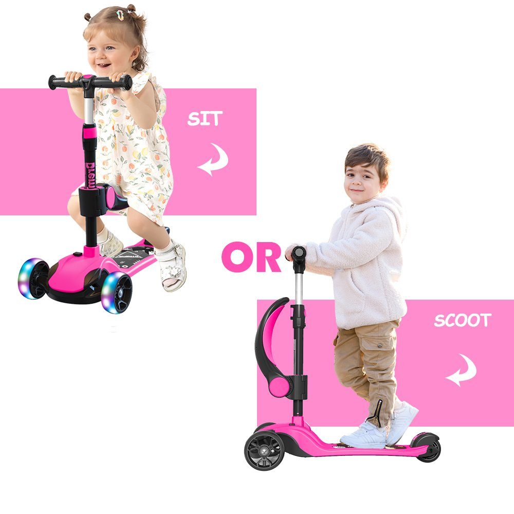BremToy Dreiradscooter Kinderroller Tretroller Faltbarer Scooter 1-14 Jahre