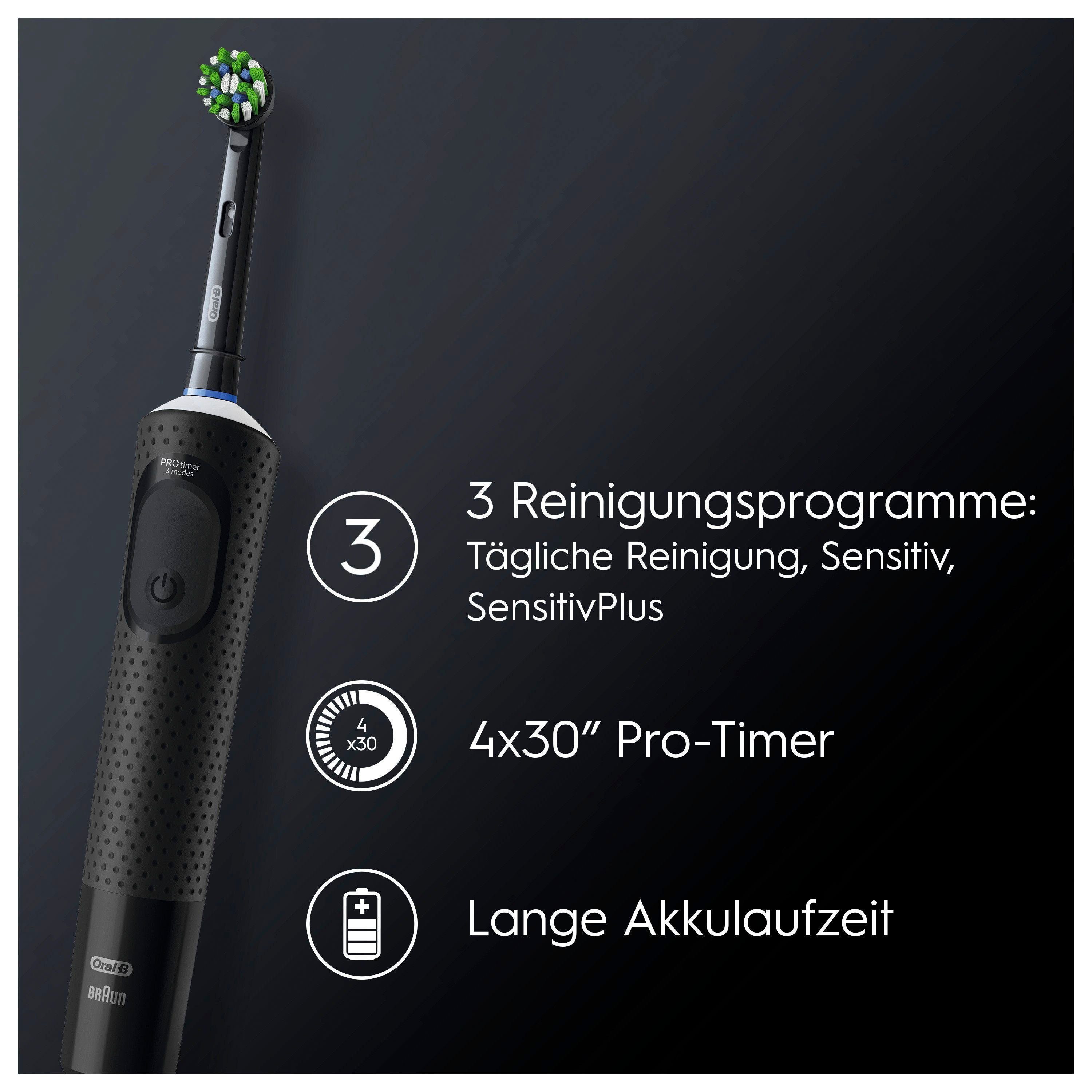Oral-B Elektrische Zahnbürste Vitality Pro, Aufsteckbürsten: 1 St., 3 Putzmodi