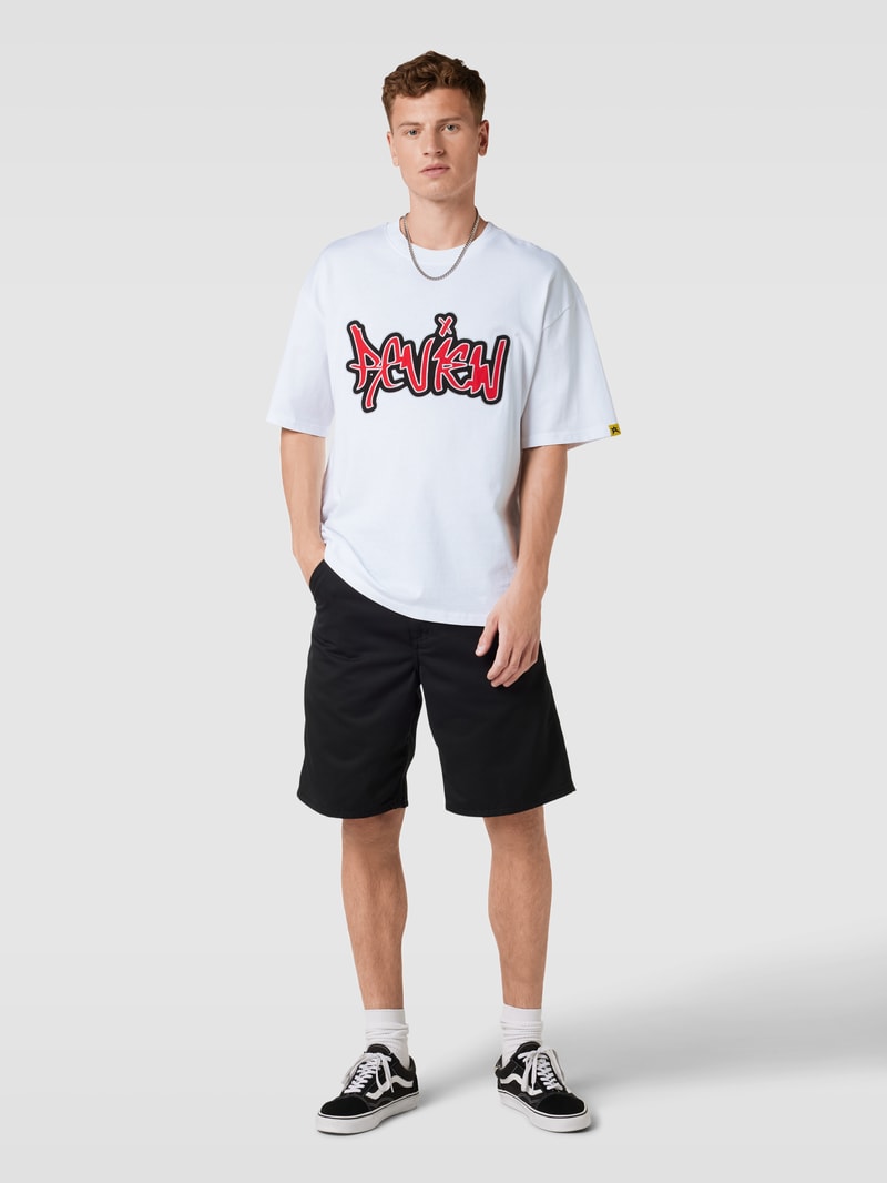 T-Shirt mit Label-Print in weiß