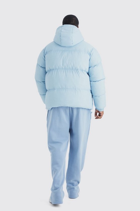 Plus kastige Steppjacke mit Kapuze und Knopfleiste