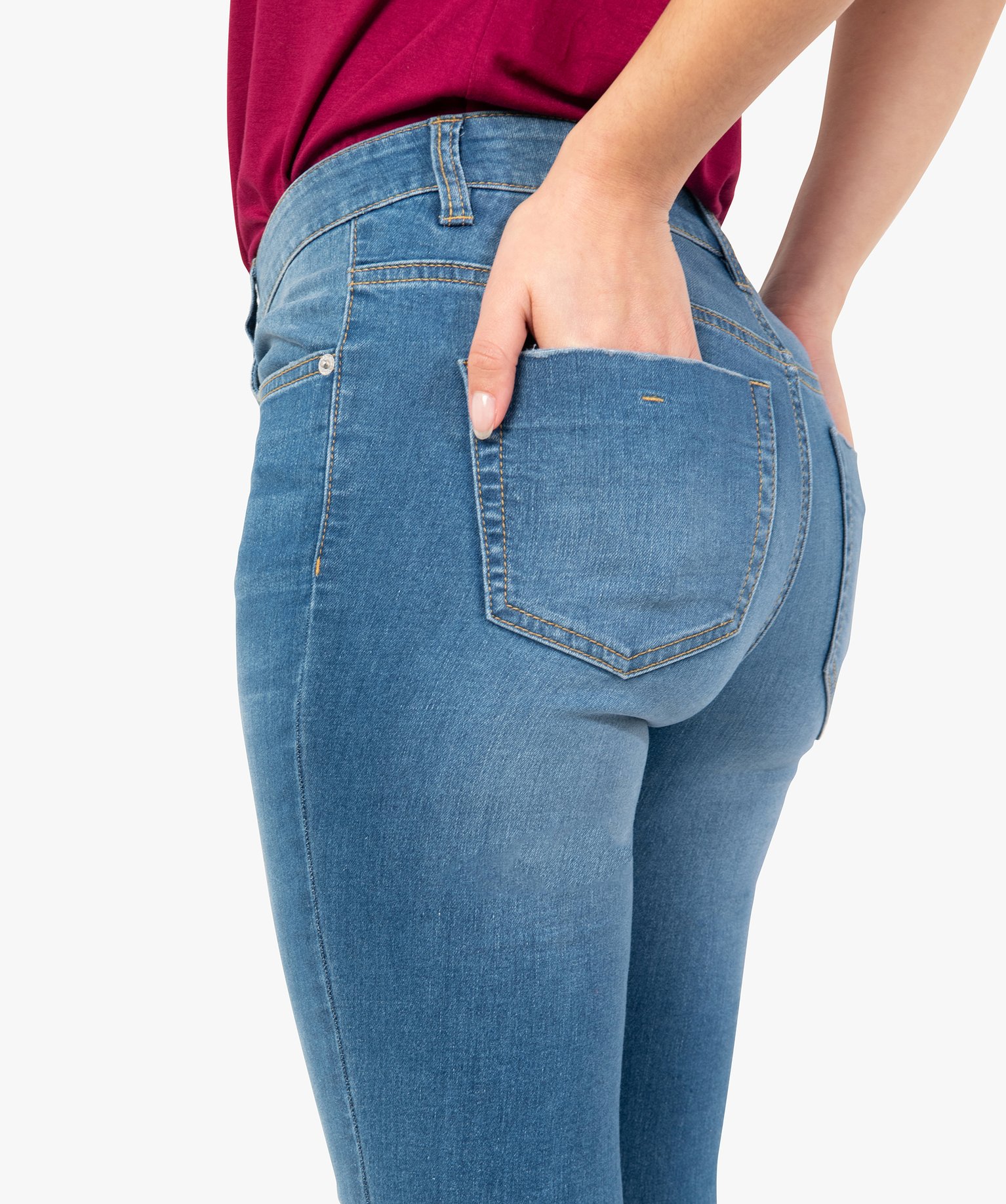 Jean Skinny taille normale délavé femme stone | GEMO