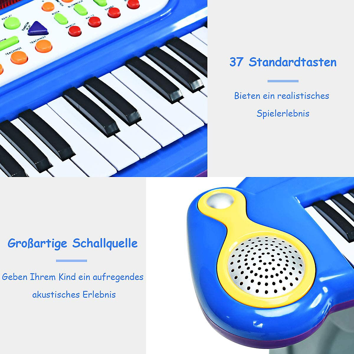 Keyboard 37 Tasten mit Hocker & Mikrofon