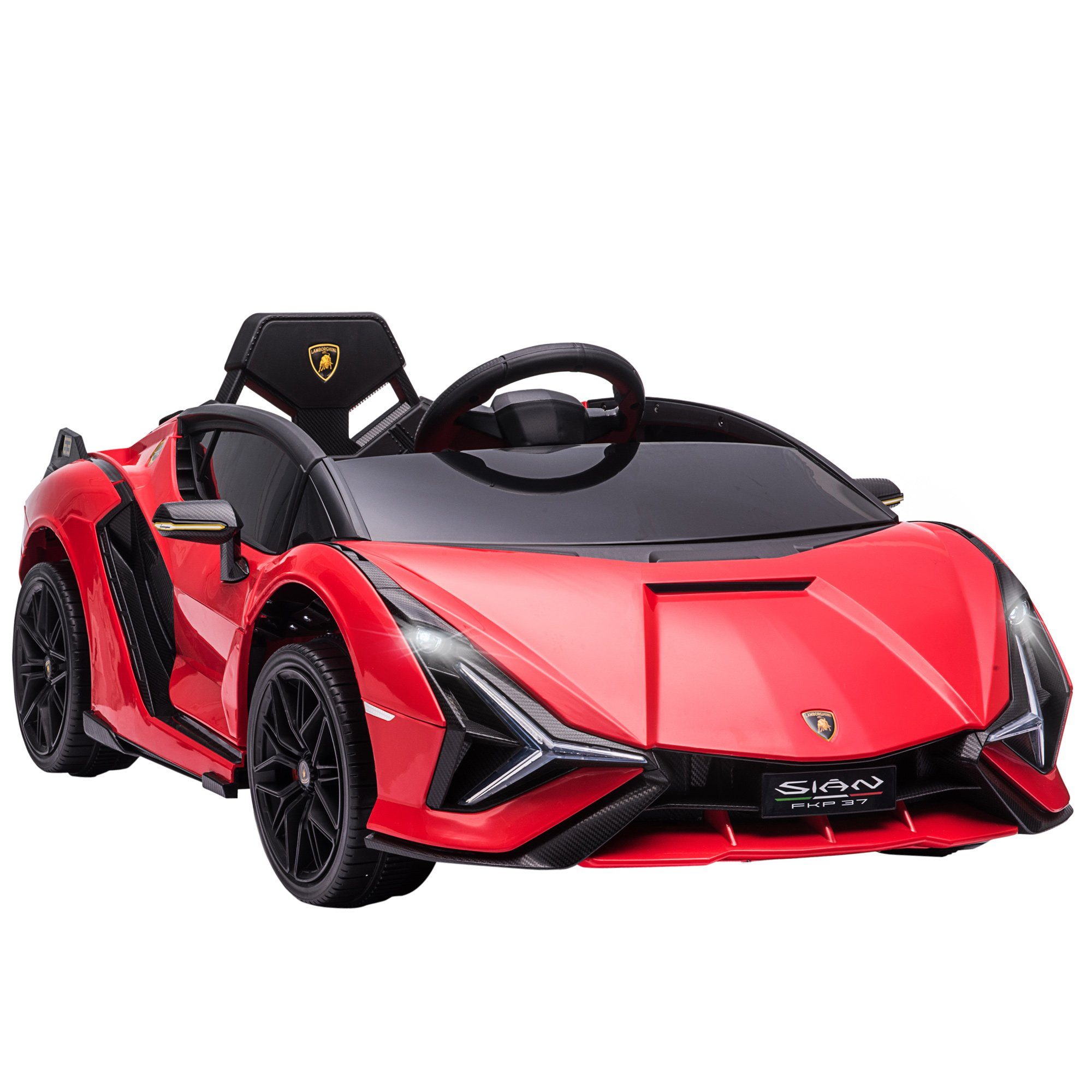HOMCOM electric children's car children's vehicle extra wide tires music (MP3/USB) light PP metal, load capacity 25 kg, (1 piece), 108L x 62W x 40H cm
