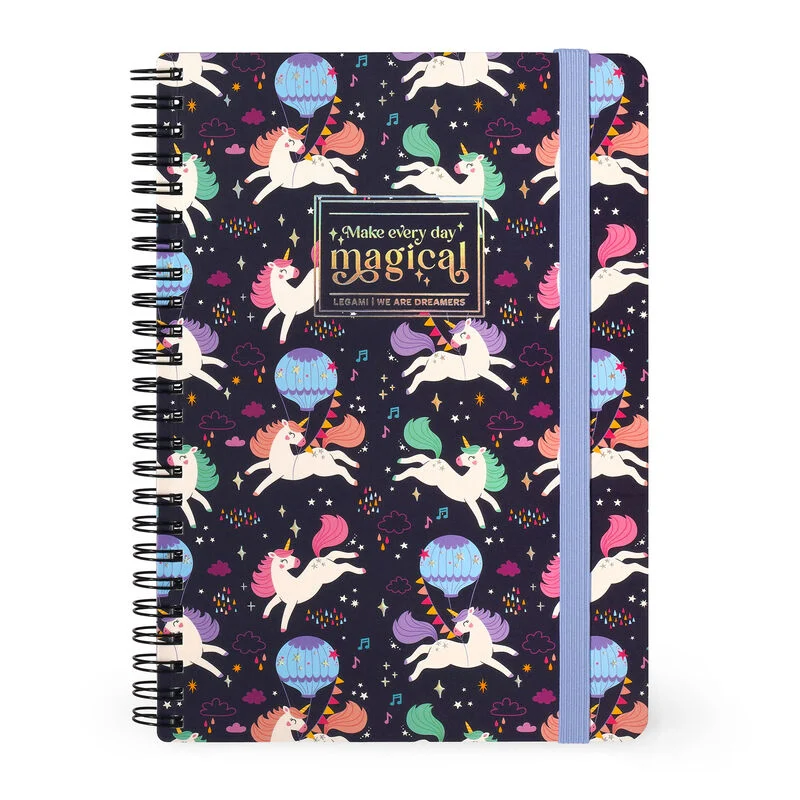 Caderno pautado - Grande - Encadernação em espiral - Formato A5