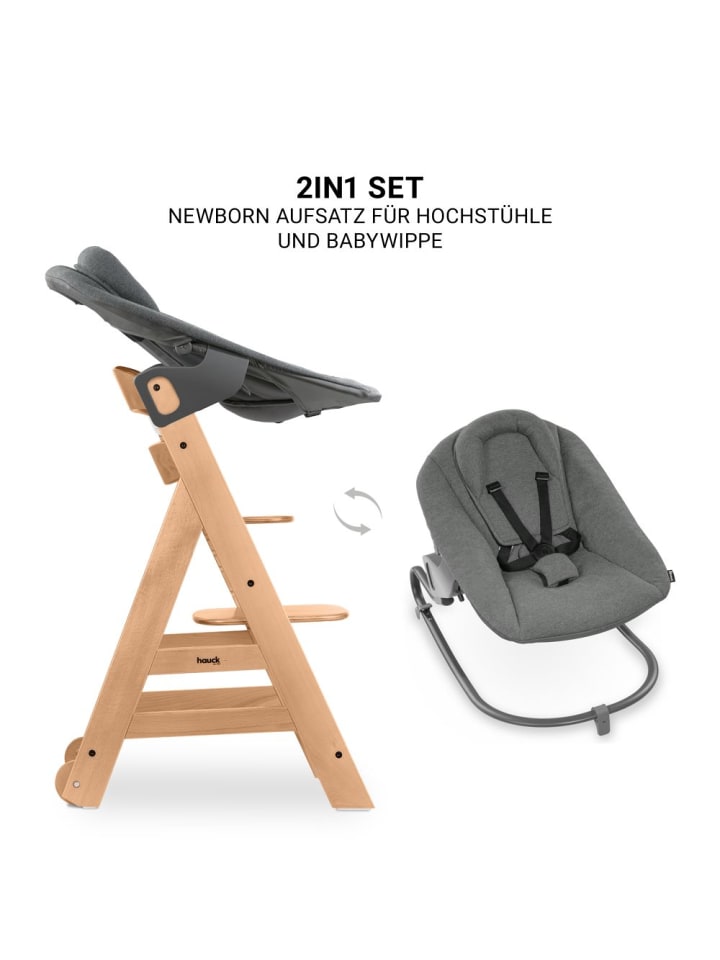 Hauck Beta Plus Natural 5-tlg. Newborn Set - Hochstuhl   in beige,grau günstig kaufen onesize