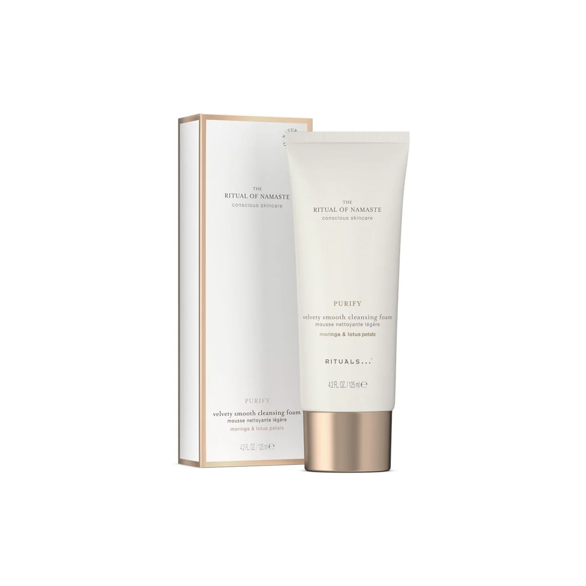 Espuma limpiadora facial Ritual of Namaste Purify de textura suave y aterciopelada