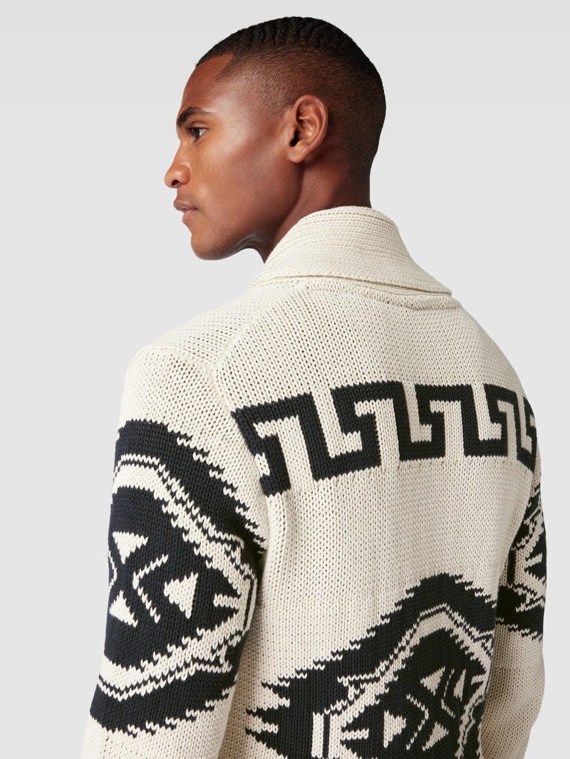 Strickjacke mit Knopfleiste in ecru
