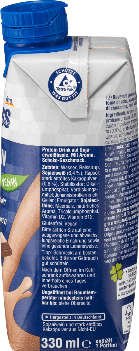 Protein Drink Vegan, Schoko-Geschmack, trinkfertig, 330 ml