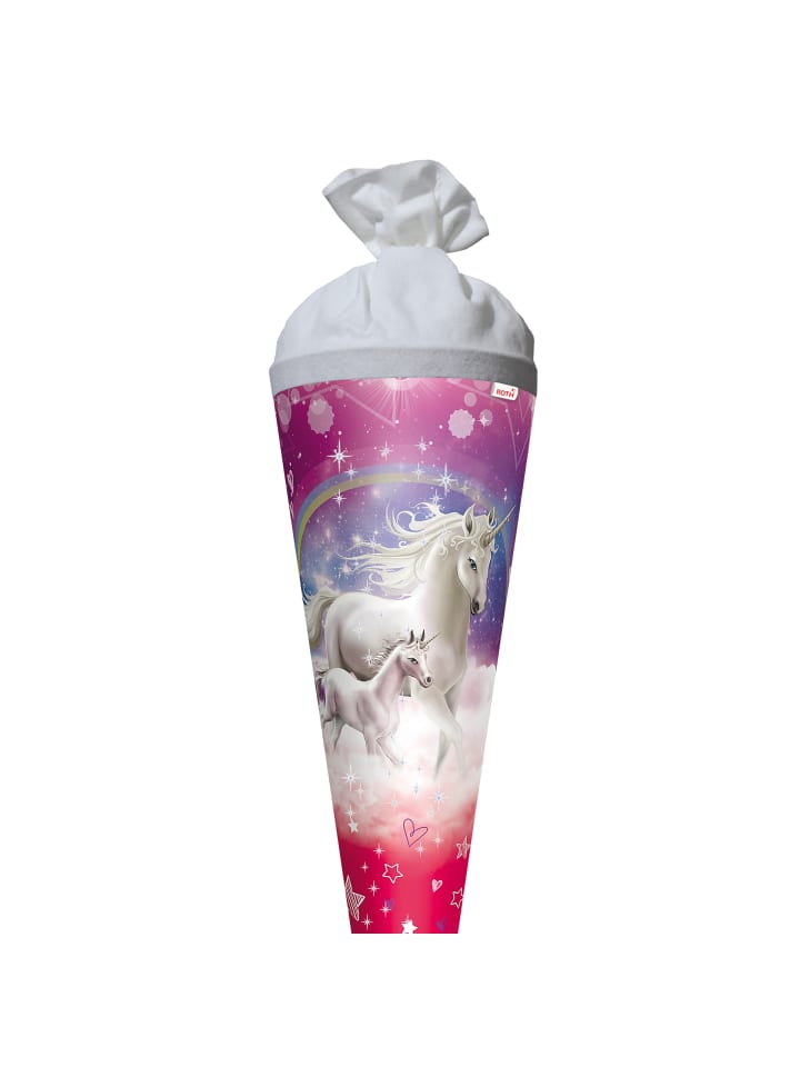 ROTH Schultüte groß Einhorn im Sternenhimmel 70 cm, Glitter in Rosa günstig kaufen onesize