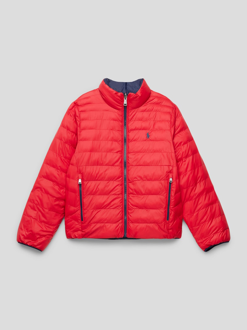 Wendejacke mit Label-Stitching in marineblau
