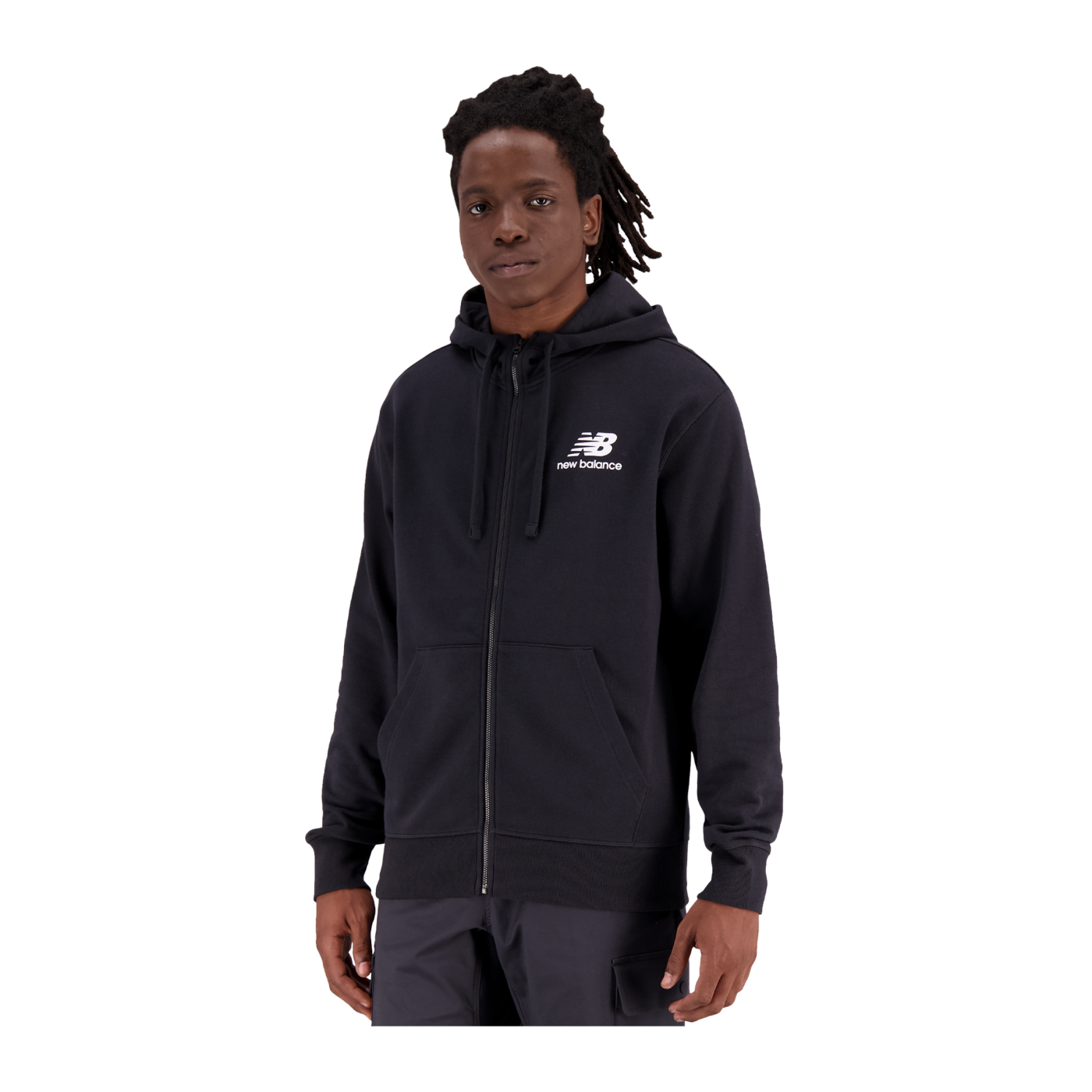New Balance Essentials Stacked Jacke Schwarz F001