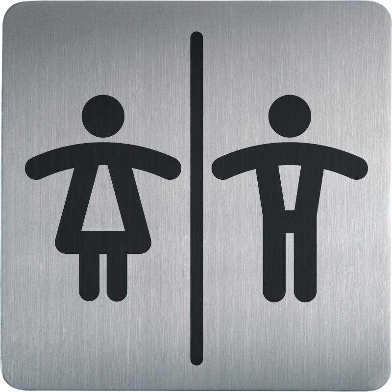DURABLE Piktogramm Damen-/Herrentoilette Edelstahl 15 x 15 cm