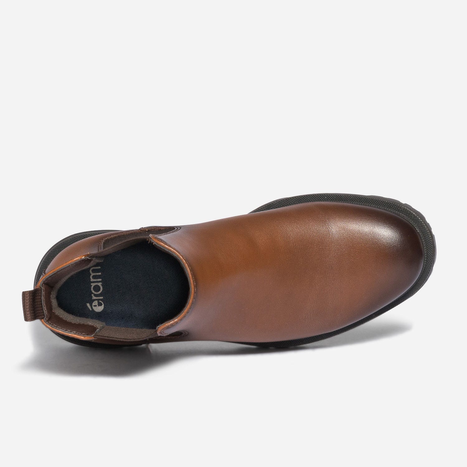 Chelsea boots cognac en semelle crantée