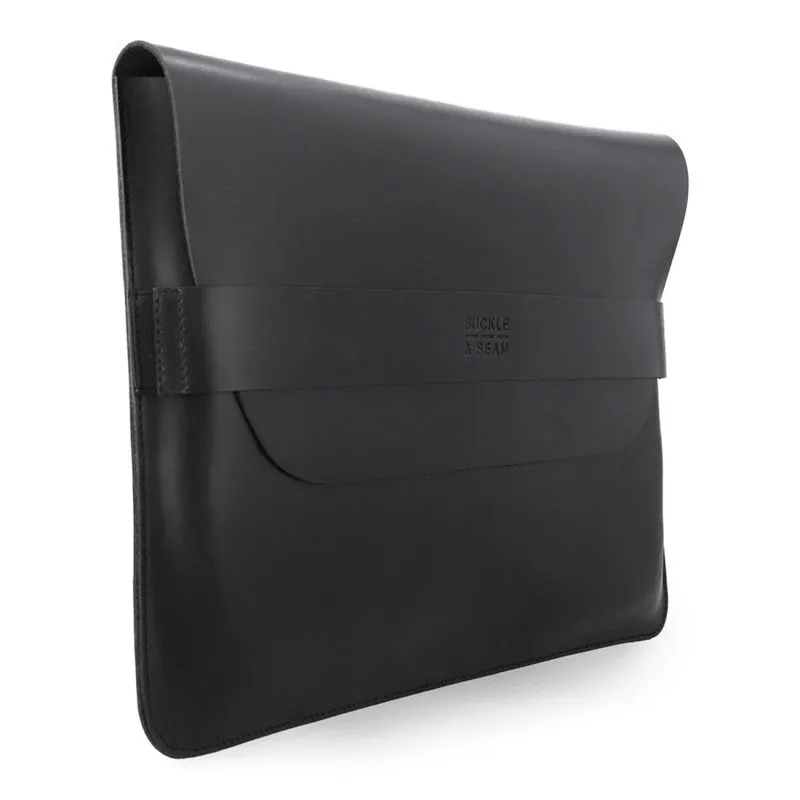 Buckle & Seam Leder Laptop Sleeve Terra 13 Zoll - Schwarz