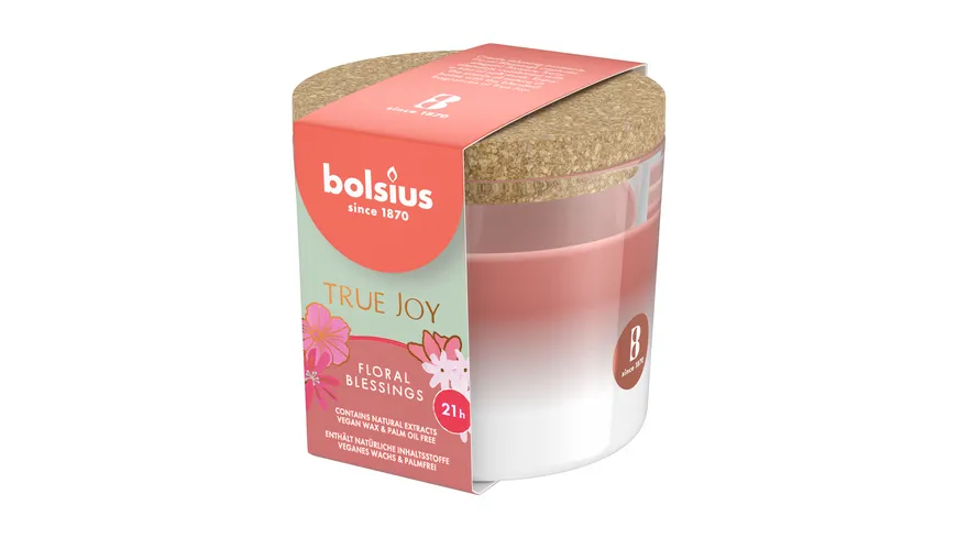 bolsius Duftglas mit Korkdeckel True Joy Floral Blessings Floral Blessings