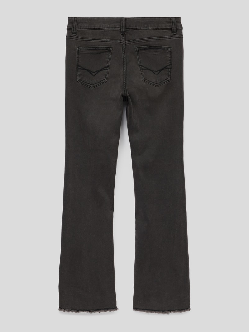 Jeans mit ausgefransten Abschlüssen in dunkelgrau