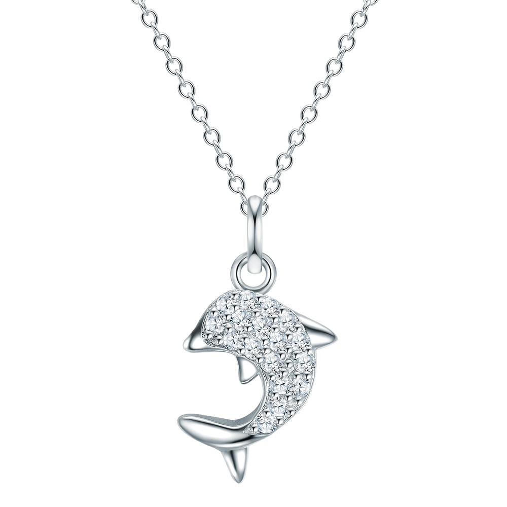 Rafaela Donata Chaîne Dauphin Argent sterling Oxyde de zirconium (CZ) en Argent collier