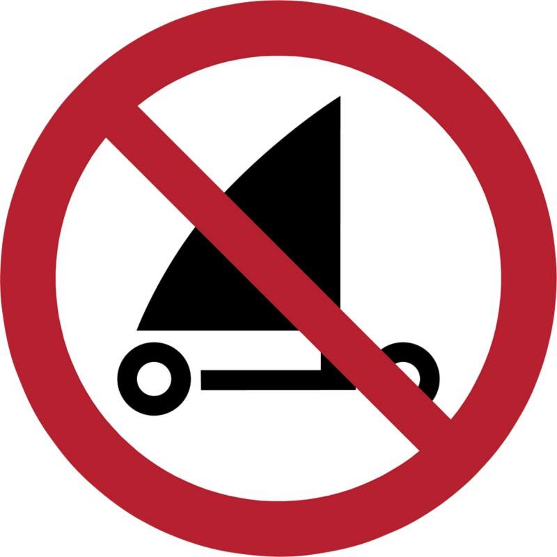 Djois Warnschild Strandsegeln verboten Klebstoff, einschraubbar PP (Polypropylen) 30 (B) x 0,14 (H) cm 3 Stück