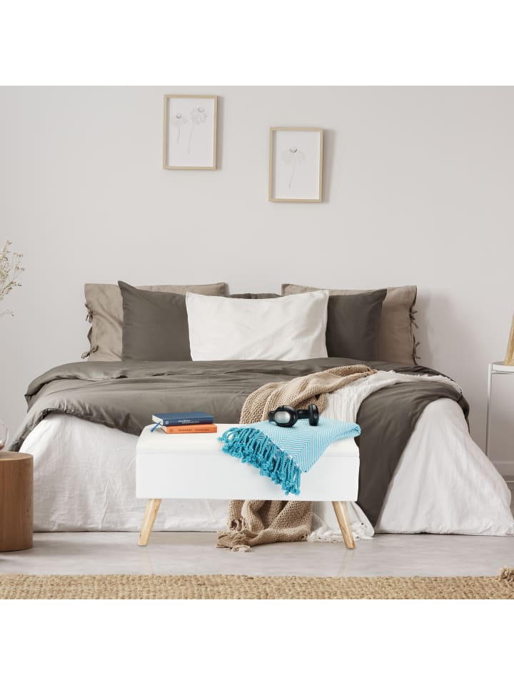 relaxdays Sitzbank in Beige - (B)79,5x (H)39,5 x (T)39,5 cm günstig kaufen onesize