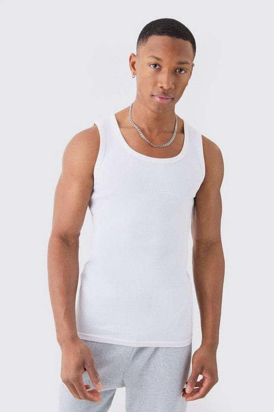 Geripptes Slim-Fit Tanktop