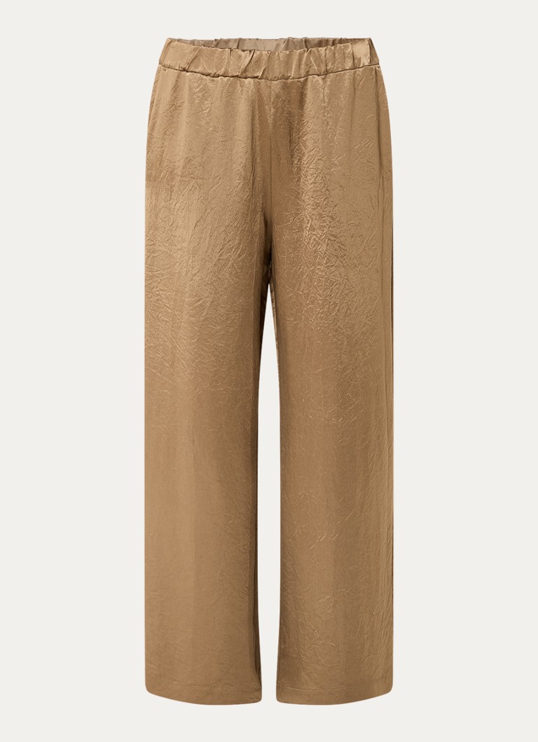 MaxMara mid-waist wide-fit satin trousers with side pockets