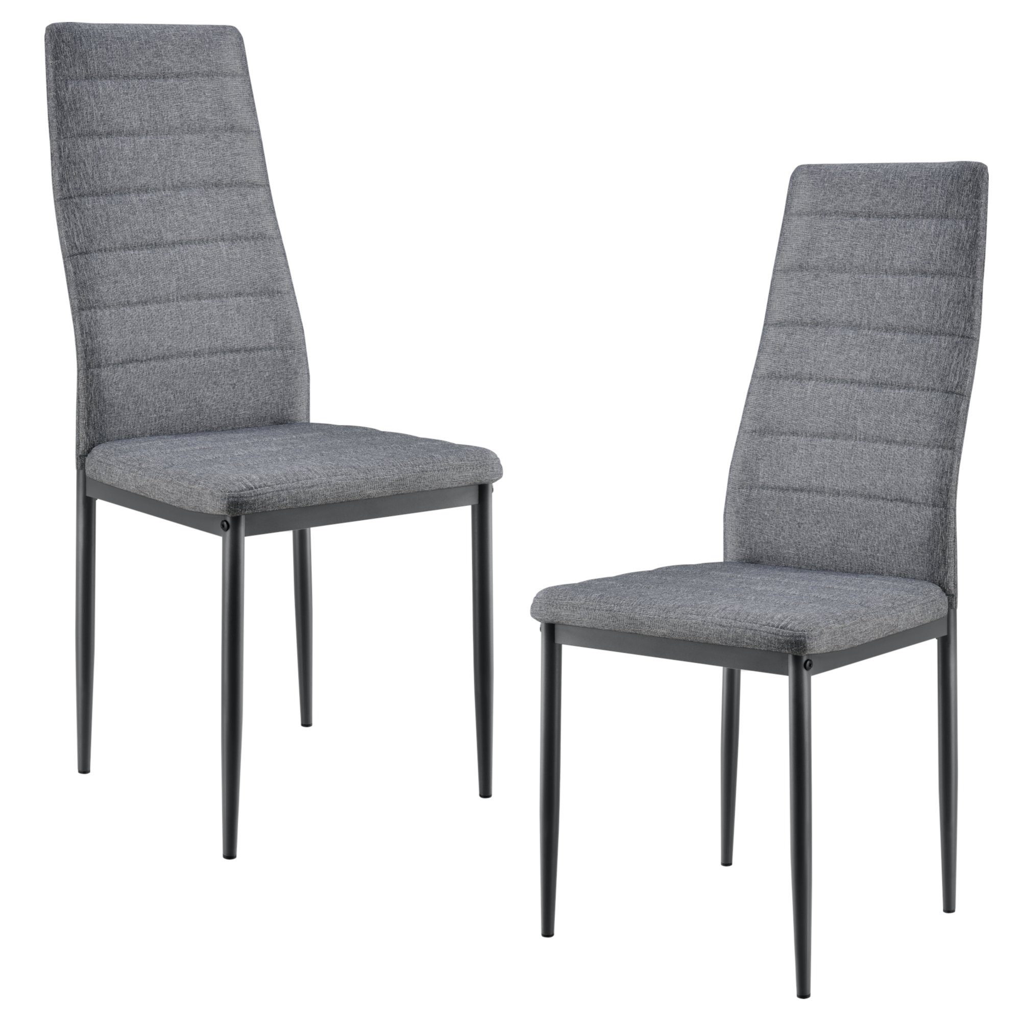 en.casa Hochlehner (Set, 2 St), Lidköping Polsterstuhl Küchenstuhl Textil grau