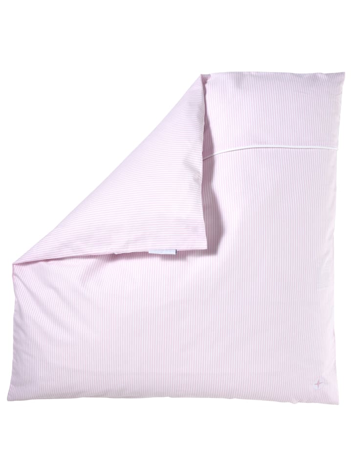 nordic coast company  Hochwertige Babybettwäsche in Rosa-Weiß 80x80 cm günstig kaufen 80x80 cm