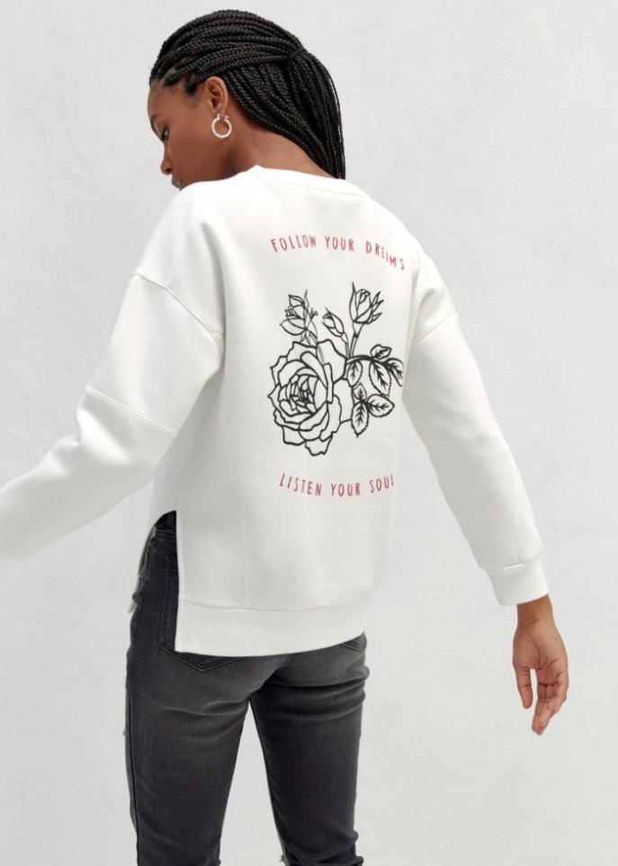 Sweatshirt mit Cut-Out und Wording