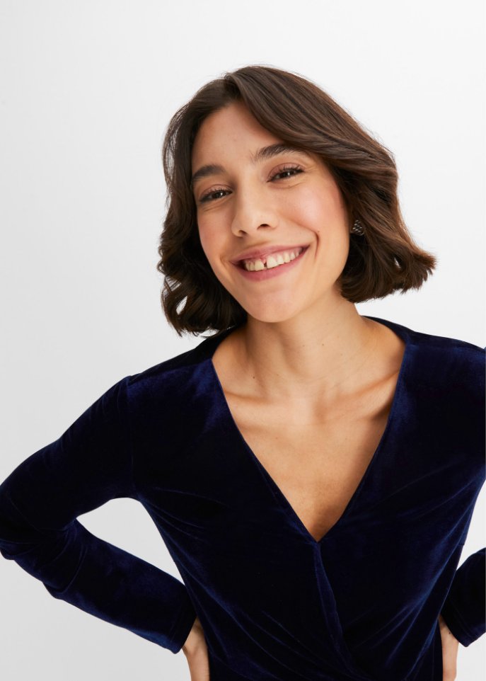 Samt-Kleid mit Raffung