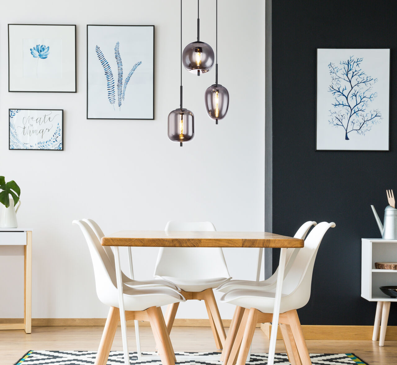 Globo Lighting - BLACKY - Hängeleuchte Metall schwarz, 3x E14