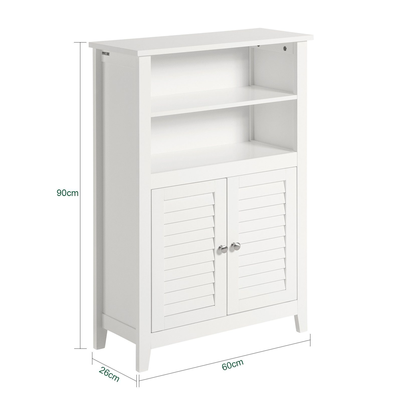 SoBuy Badkommode BZR13, Badschrank mit Zwei Ablagen und Türen Kommode fürs Bad Sideboard